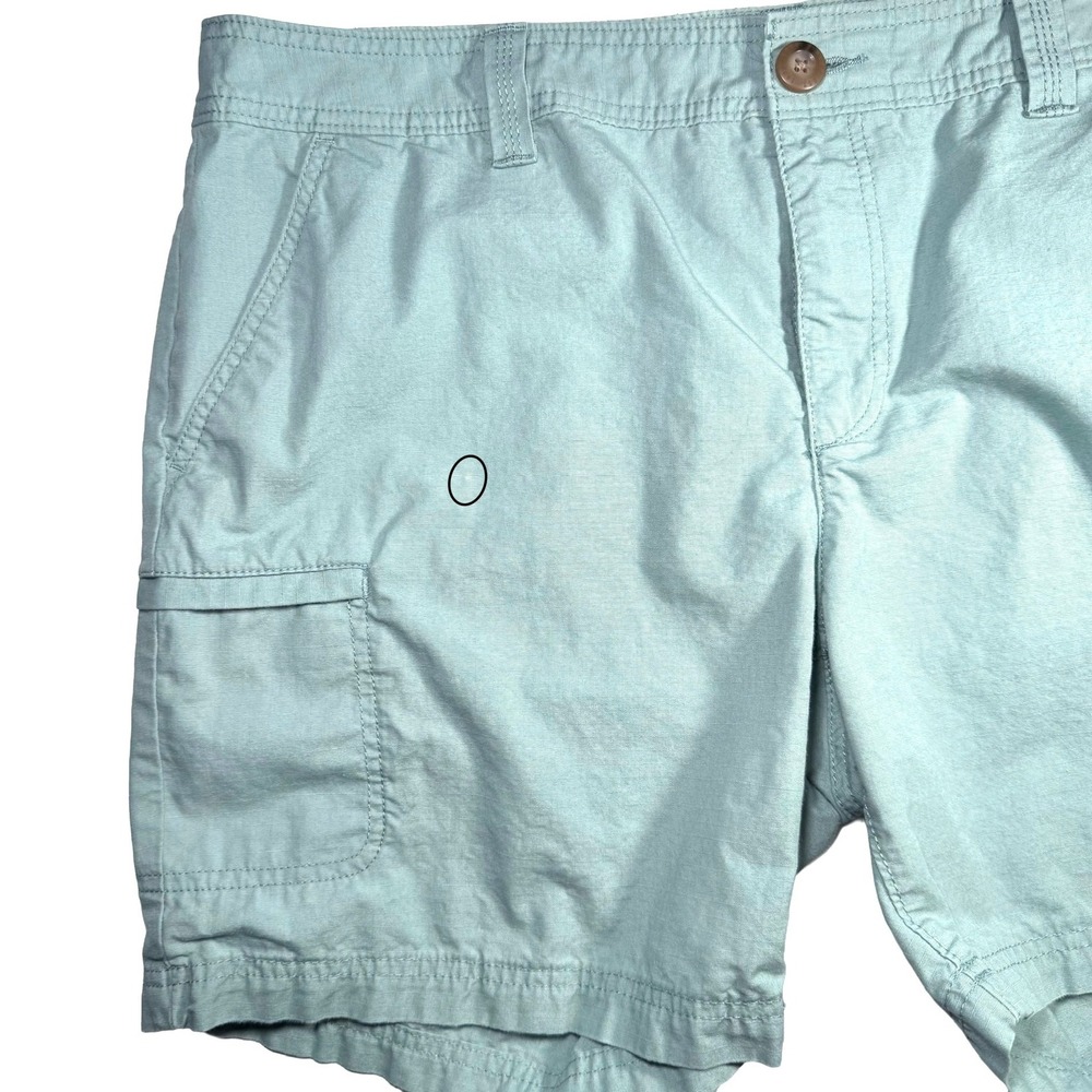 Eddie Bauer Womens Cargo Hiking Shorts 16 Blue Ripstop 100% Cotton Utility Trail - Picture 11 of 11